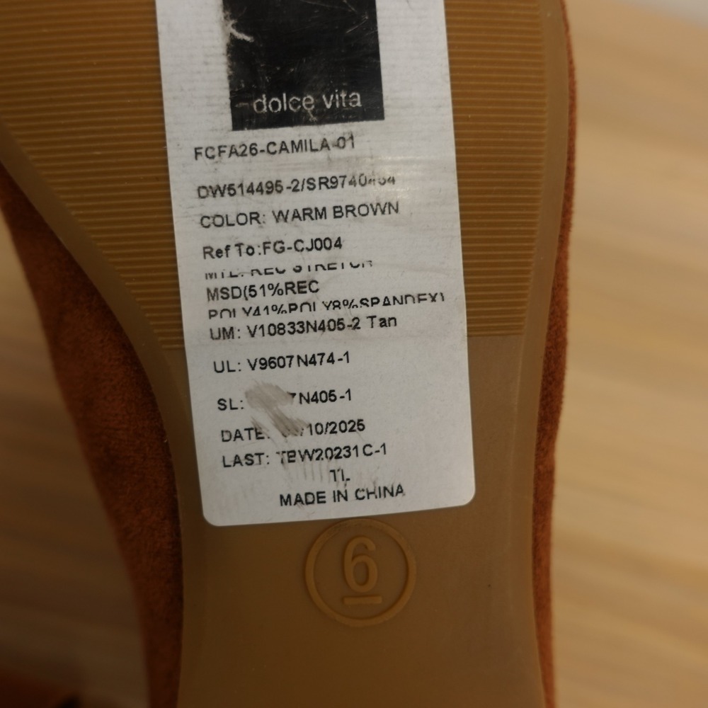 Brown Ballet Flats Women Shoes 6 Cross Strap Mary Jane School Prep DOLCE VITA DV - Picture 4 of 7